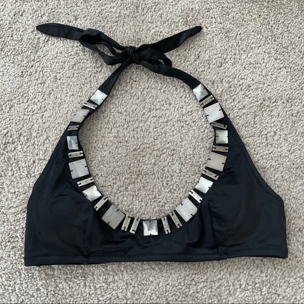 VICTORIAS SECRET Black Jeweled Bikini Top